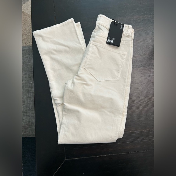 New Paige Cindy High Rise Ankle Straight Corduroy Jeans in Ecru - Picture 9 of 11